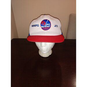 Vintage 80s Winnipeg Jets Snapback Hat Mesh Trucker NHL Hockey Retro